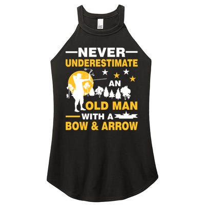 Never Underestimate An Old Man With A Bow & Arrow Women's Perfect Tri Rocker Tank
