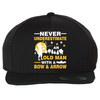 Never Underestimate An Old Man With A Bow & Arrow Wool Snapback Cap