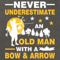 Never Underestimate An Old Man With A Bow & Arrow Cotton Canvas Backpack