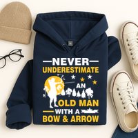 Never Underestimate An Old Man With A Bow & Arrow Hoodie