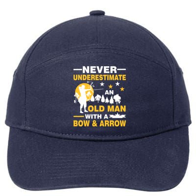 Never Underestimate An Old Man With A Bow & Arrow 7-Panel Snapback Hat