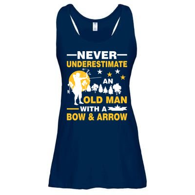 Never Underestimate An Old Man With A Bow & Arrow Ladies Essential Flowy Tank