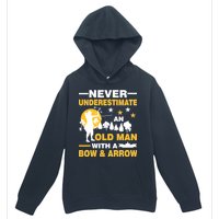 Never Underestimate An Old Man With A Bow & Arrow Urban Pullover Hoodie