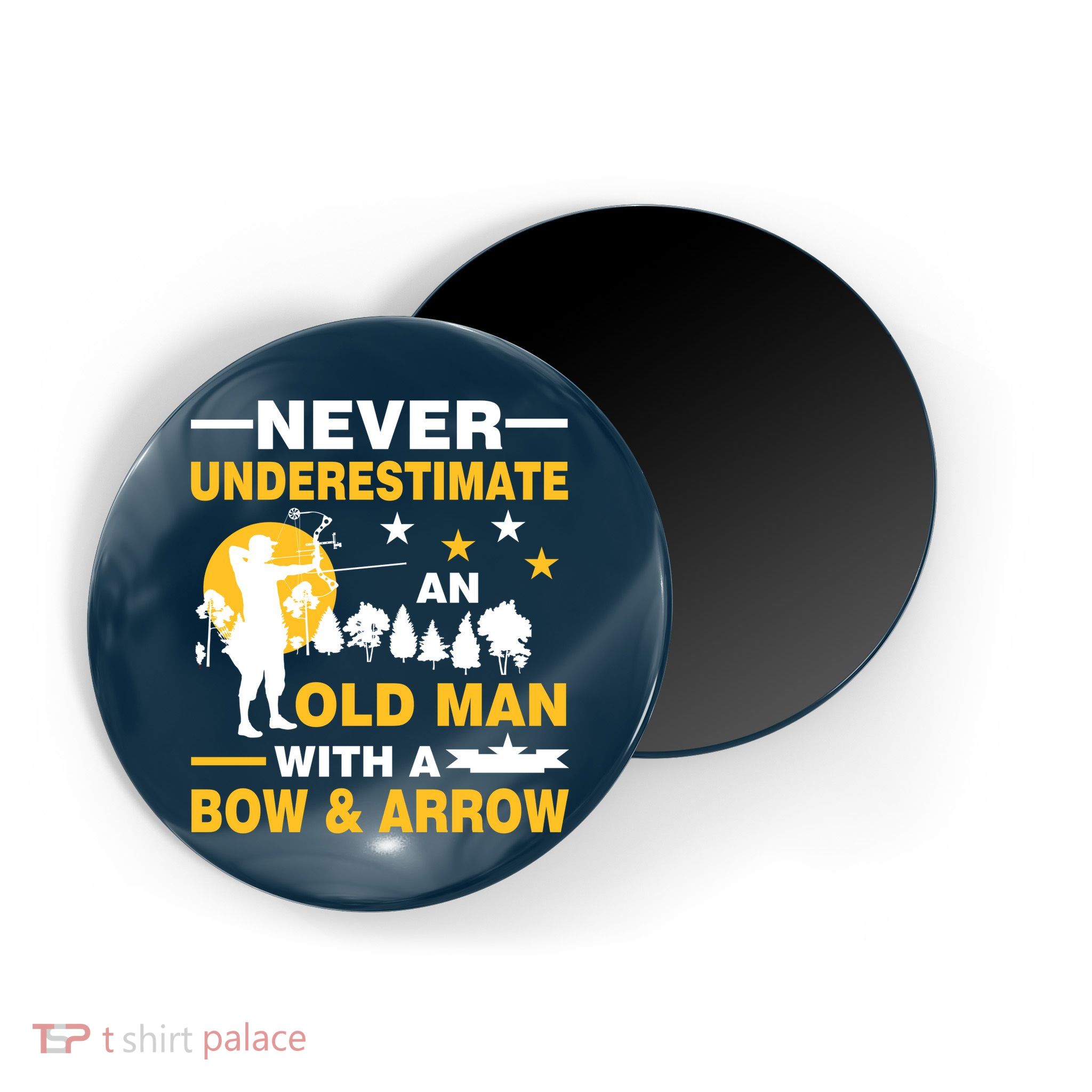 Never Underestimate An Old Man With A Bow & Arrow Magnet
