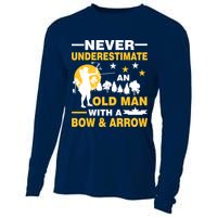 Never Underestimate An Old Man With A Bow & Arrow Cooling Performance Long Sleeve Crew