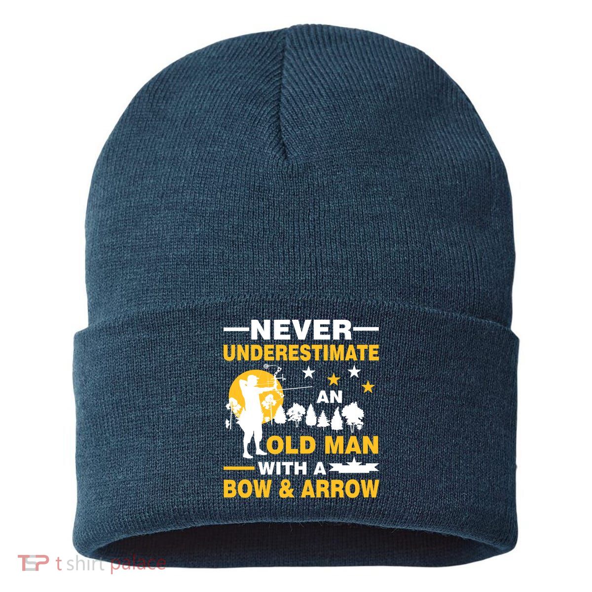 Never Underestimate An Old Man With A Bow & Arrow Sustainable Knit Beanie
