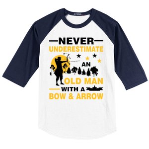 Never Underestimate An Old Man With A Bow & Arrow Baseball Sleeve Shirt