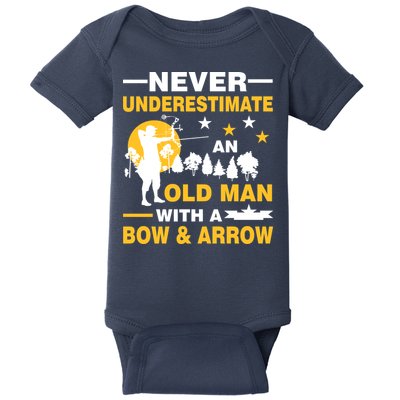 Never Underestimate An Old Man With A Bow & Arrow Baby Bodysuit