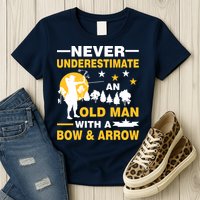 Never Underestimate An Old Man With A Bow & Arrow Womens T-Shirt