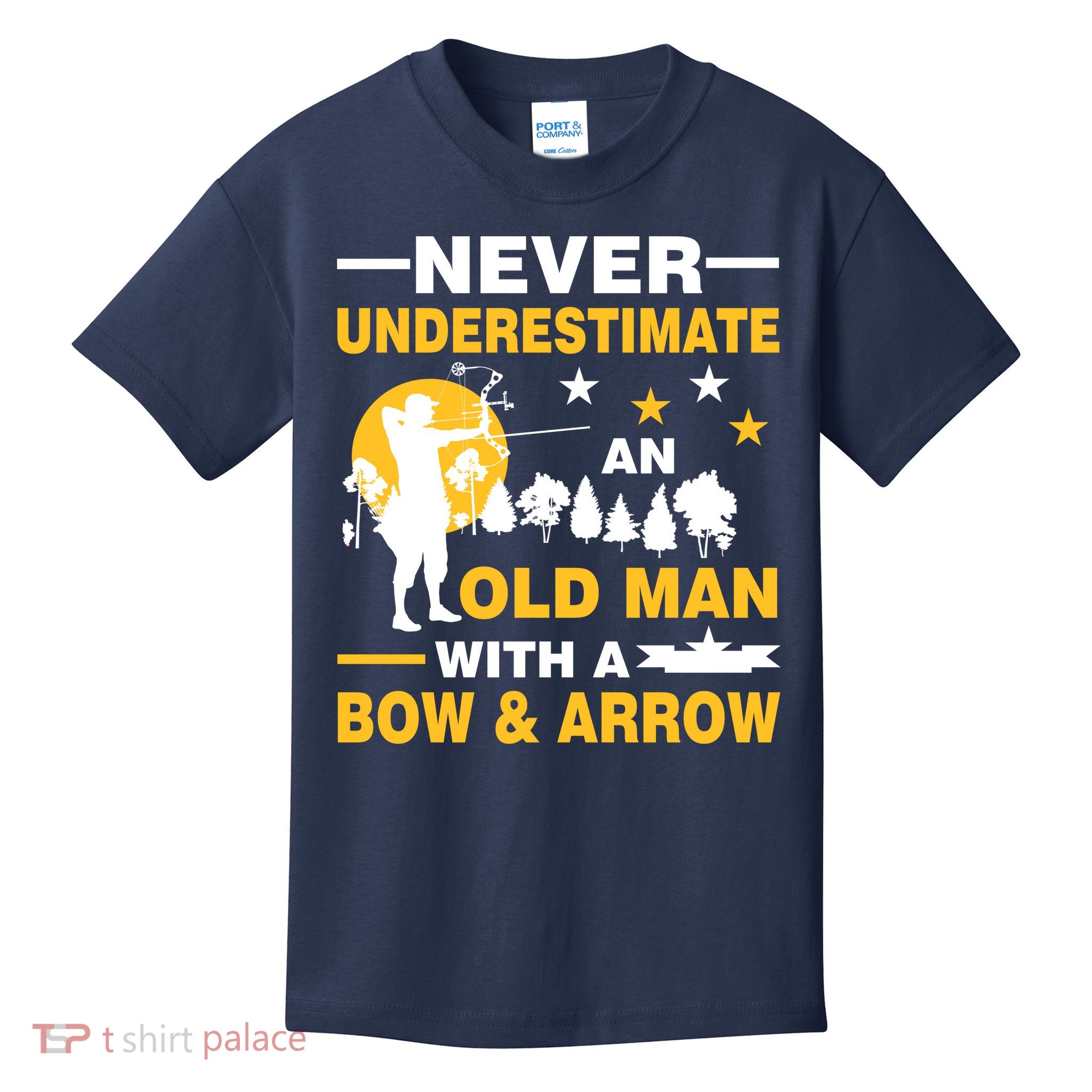 Never Underestimate An Old Man With A Bow & Arrow Kids T-Shirt
