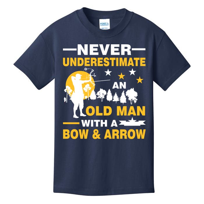 Never Underestimate An Old Man With A Bow & Arrow Kids T-Shirt