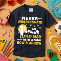Never Underestimate An Old Man With A Bow & Arrow Kids T-Shirt