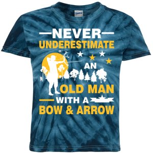 Never Underestimate An Old Man With A Bow & Arrow Kids Tie-Dye T-Shirt