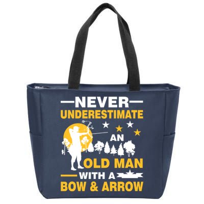 Never Underestimate An Old Man With A Bow & Arrow Zip Tote Bag