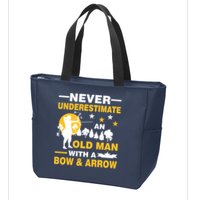 Never Underestimate An Old Man With A Bow & Arrow Zip Tote Bag