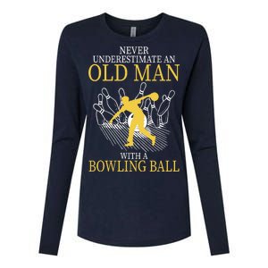 Never Underestimate An Old Man With A Bowling Ball Womens Cotton Relaxed Long Sleeve T-Shirt