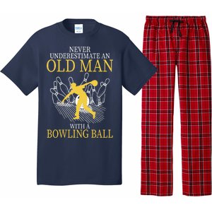 Never Underestimate An Old Man With A Bowling Ball Pajama Set