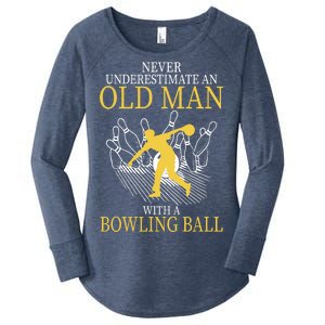 Never Underestimate An Old Man With A Bowling Ball Women's Perfect Tri Tunic Long Sleeve Shirt