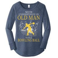 Never Underestimate An Old Man With A Bowling Ball Women's Perfect Tri Tunic Long Sleeve Shirt