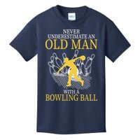 Never Underestimate An Old Man With A Bowling Ball Kids T-Shirt
