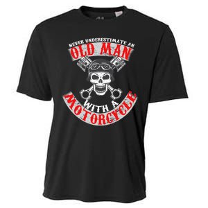 Never Underestimate An Old Man With A Motorcycle Cooling Performance Crew T-Shirt