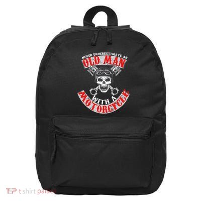 Never Underestimate An Old Man With A Motorcycle 16 in Basic Backpack
