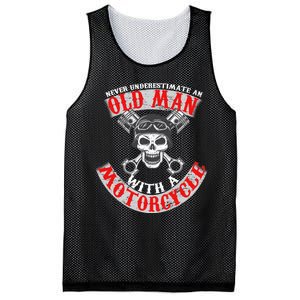 Never Underestimate An Old Man With A Motorcycle Mesh Reversible Basketball Jersey Tank