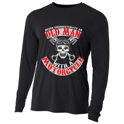 Never Underestimate An Old Man With A Motorcycle Cooling Performance Long Sleeve Crew