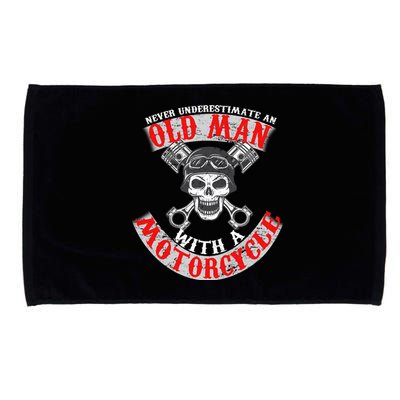 Never Underestimate An Old Man With A Motorcycle Microfiber Hand Towel