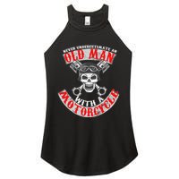 Never Underestimate An Old Man With A Motorcycle Women's Perfect Tri Rocker Tank