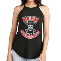 Never Underestimate An Old Man With A Motorcycle Women's Perfect Tri Rocker Tank