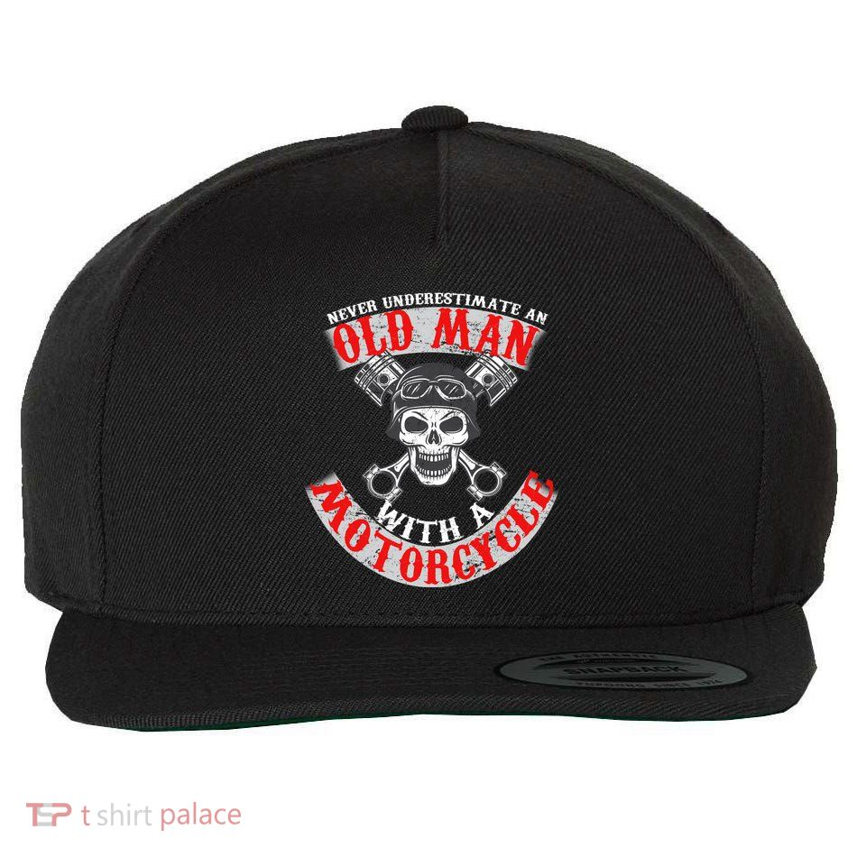Never Underestimate An Old Man With A Motorcycle Wool Snapback Cap