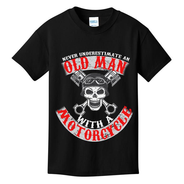 Never Underestimate An Old Man With A Motorcycle Kids T-Shirt