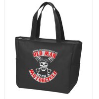 Never Underestimate An Old Man With A Motorcycle Zip Tote Bag