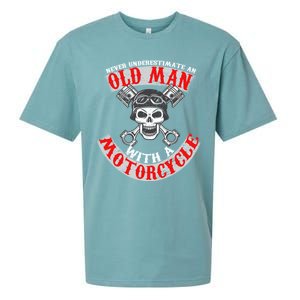 Never Underestimate An Old Man With A Motorcycle Sueded Cloud Jersey T-Shirt