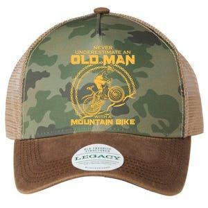 Never Underestimate An Old Man With A Mountain Bike Legacy Tie Dye Trucker Hat