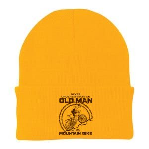 Never Underestimate An Old Man With A Mountain Bike Knit Cap Winter Beanie