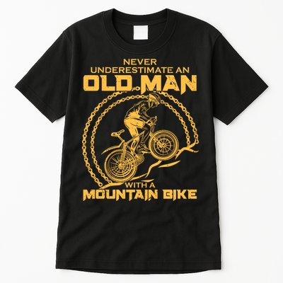Never Underestimate An Old Man With A Mountain Bike Tall T-Shirt