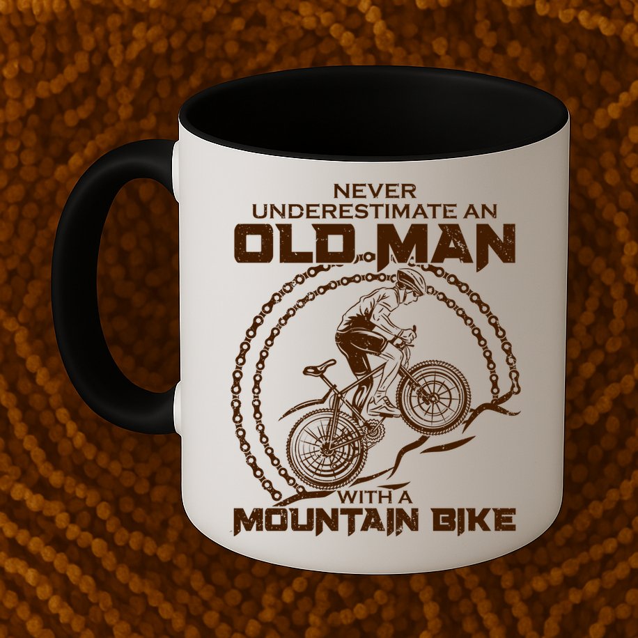 Never Underestimate An Old Man With A Mountain Bike Mug