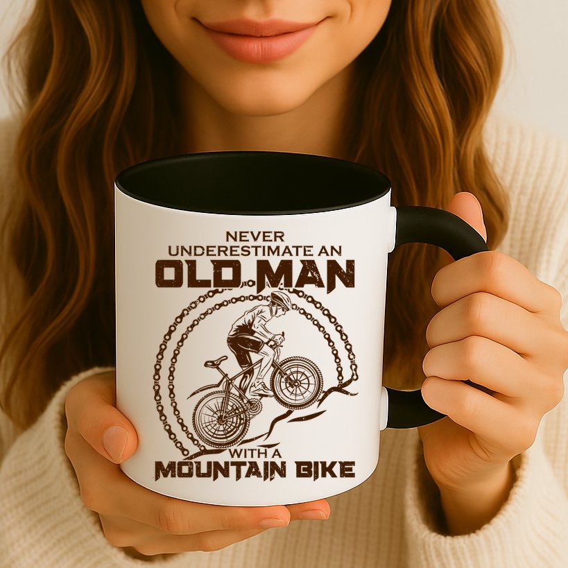 Never Underestimate An Old Man With A Mountain Bike Mug