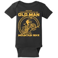 Never Underestimate An Old Man With A Mountain Bike Baby Bodysuit