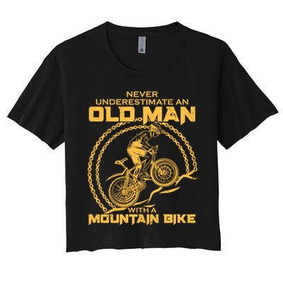 Never Underestimate An Old Man With A Mountain Bike Crop Top