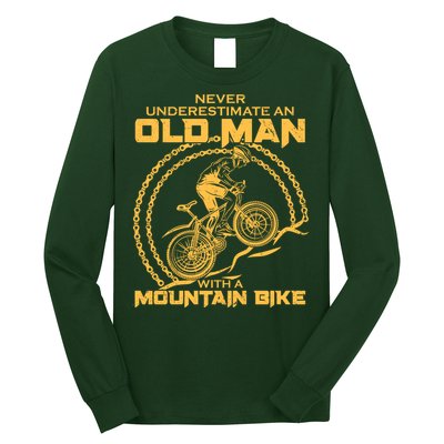 Never Underestimate An Old Man With A Mountain Bike Long Sleeve Shirt