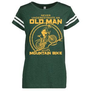 Never Underestimate An Old Man With A Mountain Bike Enza Ladies Jersey Football T-Shirt