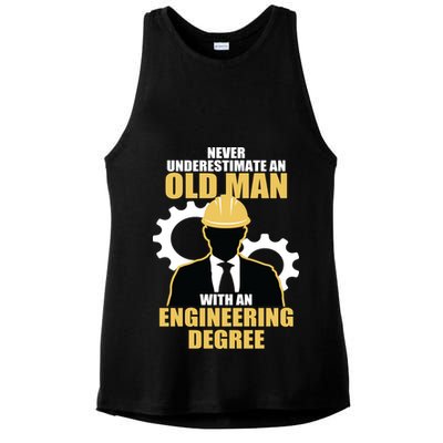 Never Underestimate An Old Man With An Engineering Degree Ladies PosiCharge Tri-Blend Wicking Tank