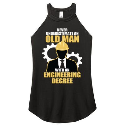 Never Underestimate An Old Man With An Engineering Degree Women's Perfect Tri Rocker Tank