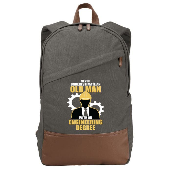 Never Underestimate An Old Man With An Engineering Degree Cotton Canvas Backpack