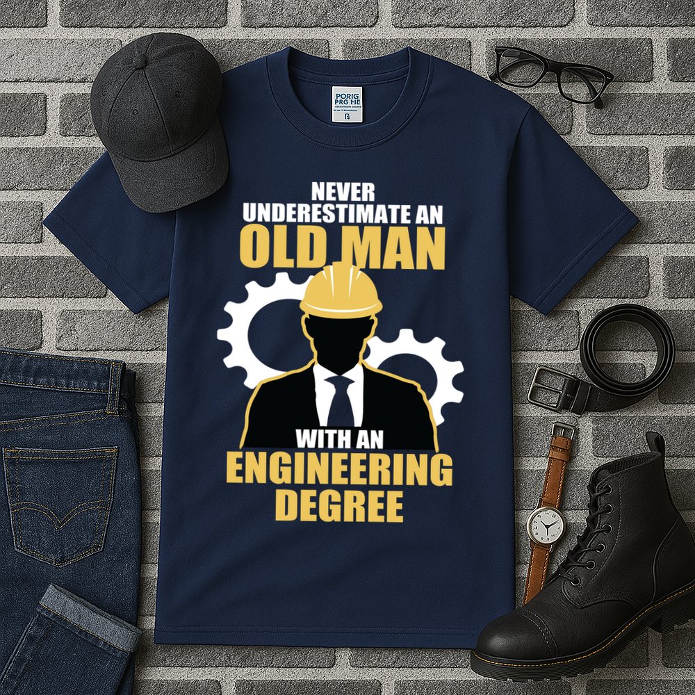 Never Underestimate An Old Man With An Engineering Degree Tall T-Shirt