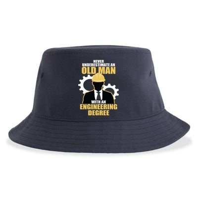 Never Underestimate An Old Man With An Engineering Degree Sustainable Bucket Hat