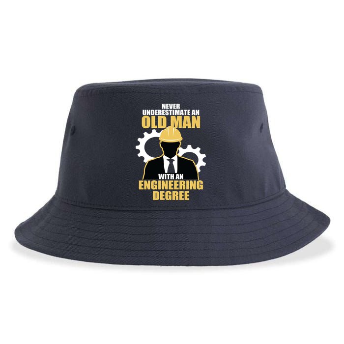 Never Underestimate An Old Man With An Engineering Degree Sustainable Bucket Hat